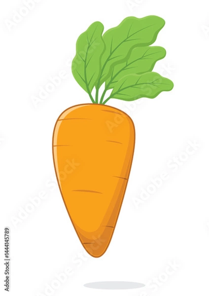 Obraz Carrot Cartoon, Suitable for children's books, sticker, and mascot isolated on white backgrounds