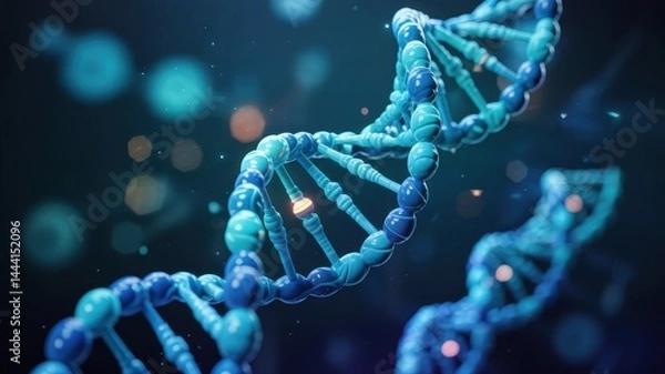 Fototapeta Close up of a double helix dna structure