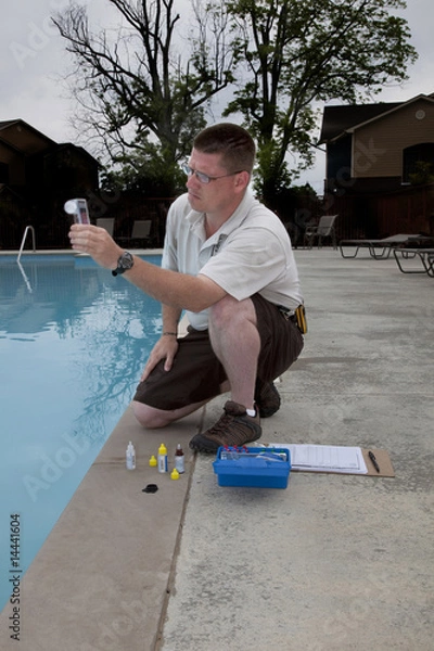 Fototapeta Active Pool  Chemical  Mixing Test