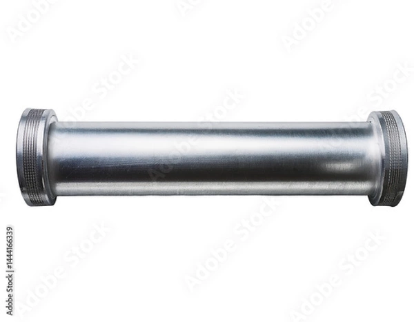 Fototapeta Silver Metal Pipe for Industrial Use, Durable Construction, Ideal for Plumbing and Mechanical Applications on transparent background