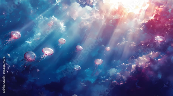 Fototapeta ethereal underwater scene