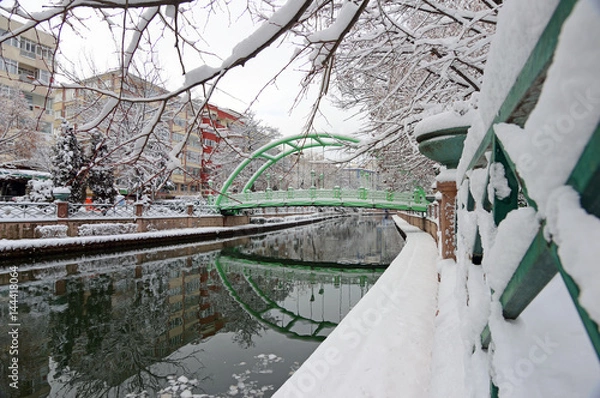 Obraz Porsuk river is beautiful in Winter season, in Eskisehir, Turkey