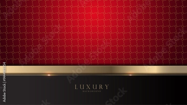 Fototapeta Luxury Elegant line black, red, and gold abstract background in 1920 x 1080 format. Ideal for Islamic and Diwali invitations, wallpapers, and web banners. vector design, not AI generated.