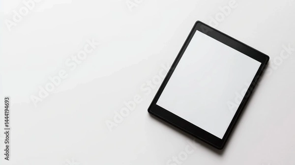 Fototapeta Digital e-reader with black border and minimal design on white background