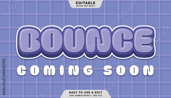 Fototapeta bounce editable text effect with modern style
