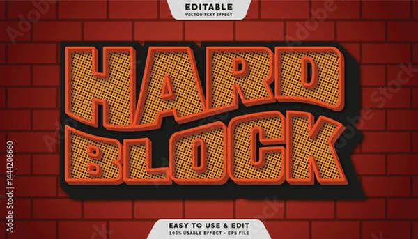 Fototapeta hard block editable text effect with modern style