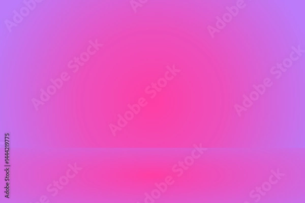 Obraz Abstract pink gradient studio room background, 3d empty soft smooth blur backdrop like in a room with spot lights shining on the floor or on the stage, vector illustration design for product display	
