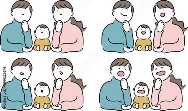 Fototapeta 家族でリアクションセット