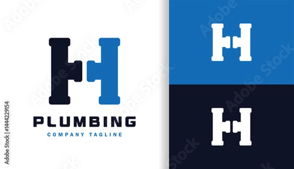 Obraz LETTER H WITH PLUMBING LOGO