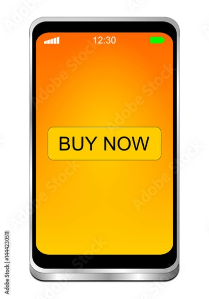 Obraz Smartphone with Buy now Button - 3D illustration