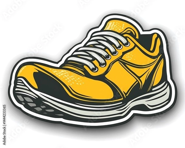 Obraz Yellow running shoe illustration