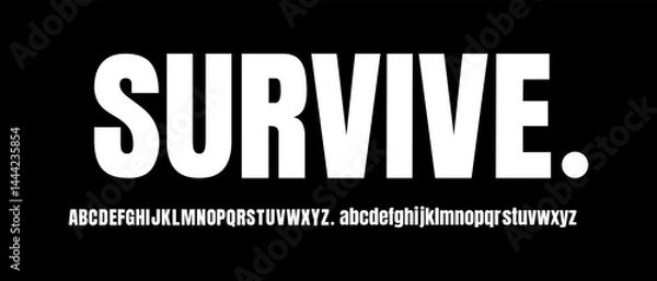 Fototapeta Modern Vector sans serif font, uppercase letter set, alphabet, Strong