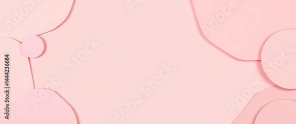 Obraz Abstract pink beige paper cut shapes, layered design with soft shadows, vibrant, overlay