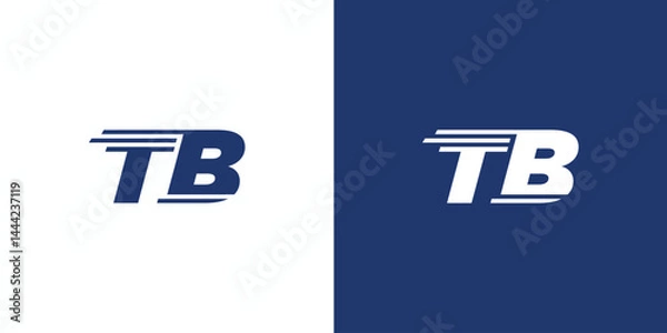 Fototapeta modern and professional TB fast logo design