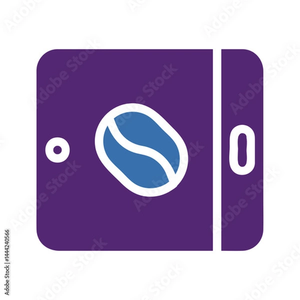 Fototapeta Simplified coffee bean icon within a minimalist digital interface design