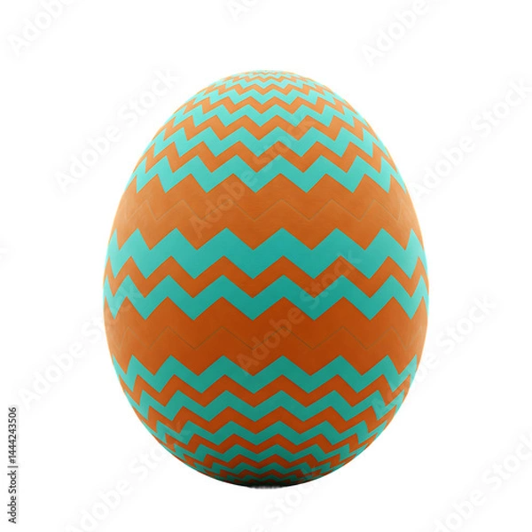 Fototapeta Decorative Chevron Pattern Easter Egg On Transparent Background


