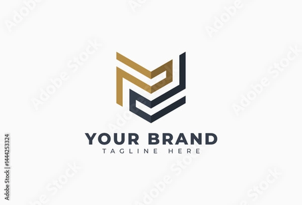 Fototapeta Initial P D Shield Protection Logo Design Element