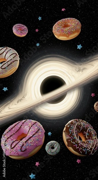 Fototapeta Surreal Ice Cream Space background. suitable for background