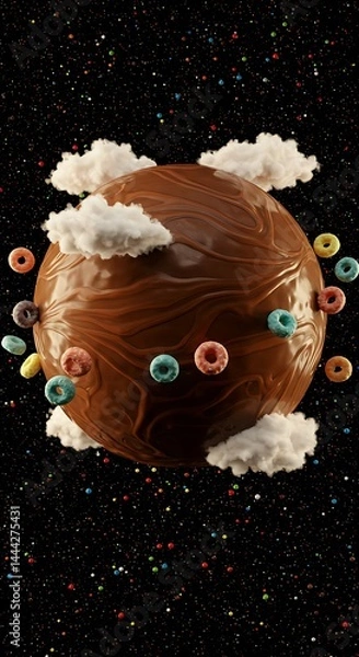 Fototapeta Surreal Ice Cream Space background. suitable for background