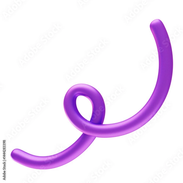 Fototapeta Purple Swirl Design Element 3d render illustration