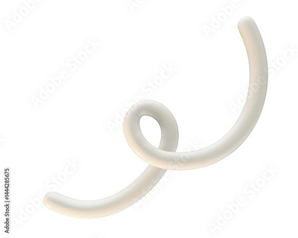 Fototapeta Abstract white spiral shape 3d render illustration