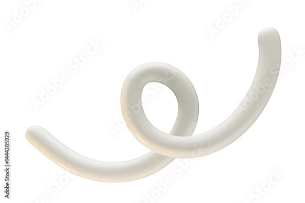 Obraz 3d render illustration of White Curled Shape