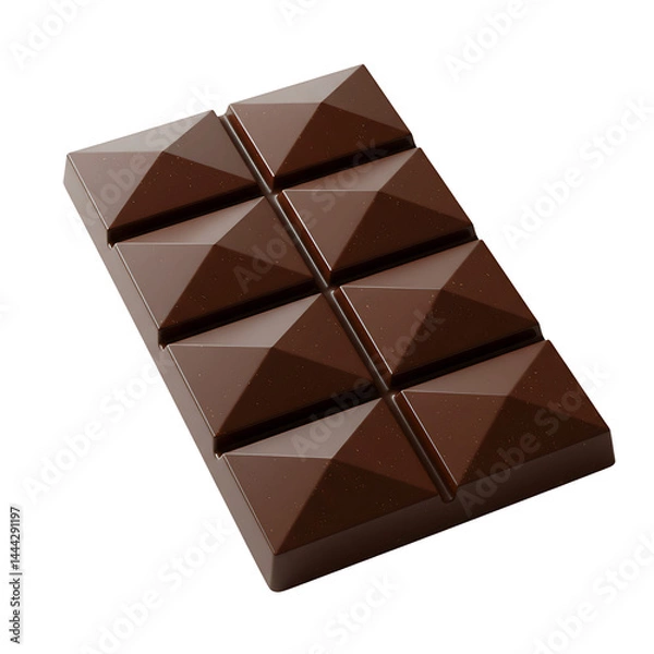 Fototapeta Abstract Gourmet Chocolate Bar with Triangular Patterns On Transparent Background


