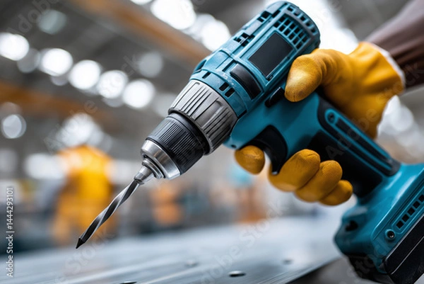Obraz Close up, Manual worker man working at manufacturing factory