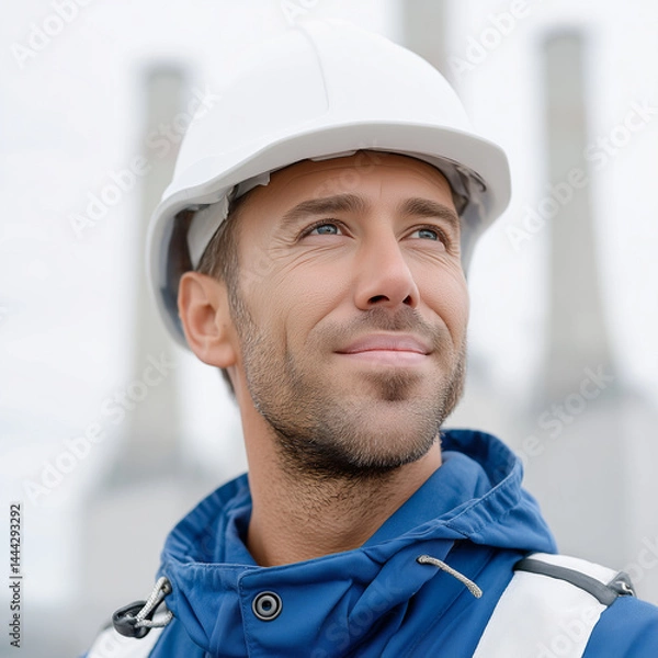 Obraz a young smiling very handsome guy power engineer 