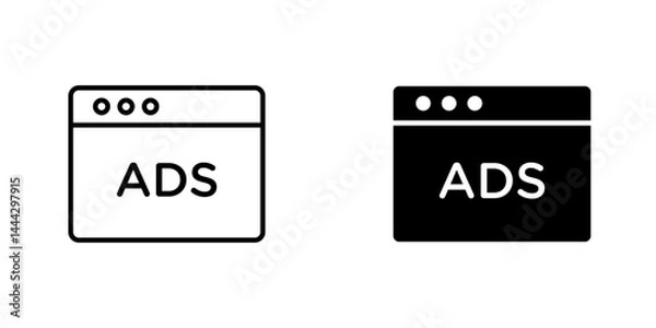 Fototapeta Ad icon symbol collection on white background.