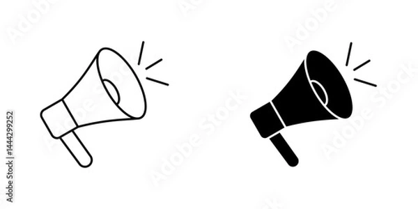 Fototapeta Megaphone icon symbol collection on white background.