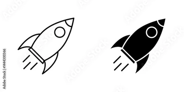 Fototapeta Rocket launch icon symbol collection on white background.