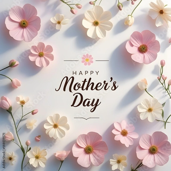 Obraz floral greeting card with flowers for mother