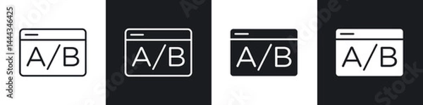 Fototapeta A B test icon in thin line and Flat Design.