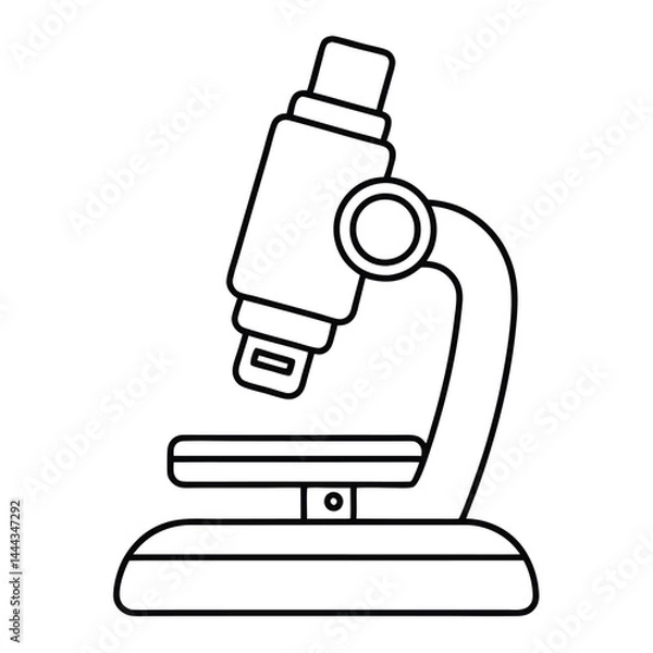 Obraz Hand Drawn Microscope Illustration – Science Equipment Sketch Vector