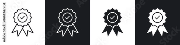 Fototapeta Accreditation icon in thin line and Flat Design.