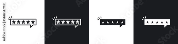 Fototapeta Review icon in thin line and Flat Design.