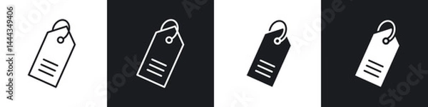 Fototapeta Price tag icon in thin line and Flat Design.