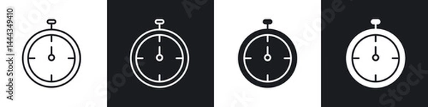 Fototapeta Timer icon in thin line and Flat Design.
