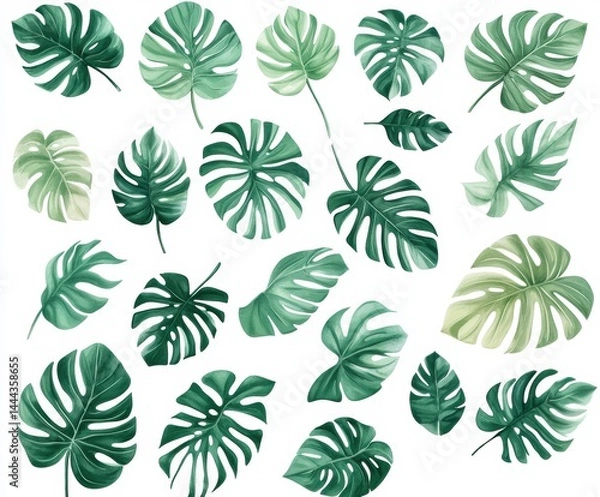 Fototapeta green leaves seamless pattern