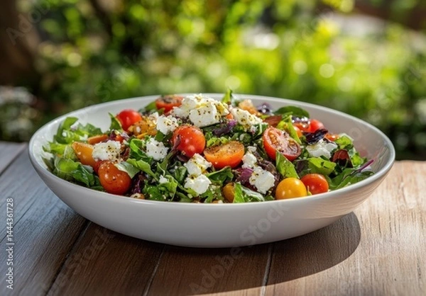 Fototapeta vegetable salad with feta cheese