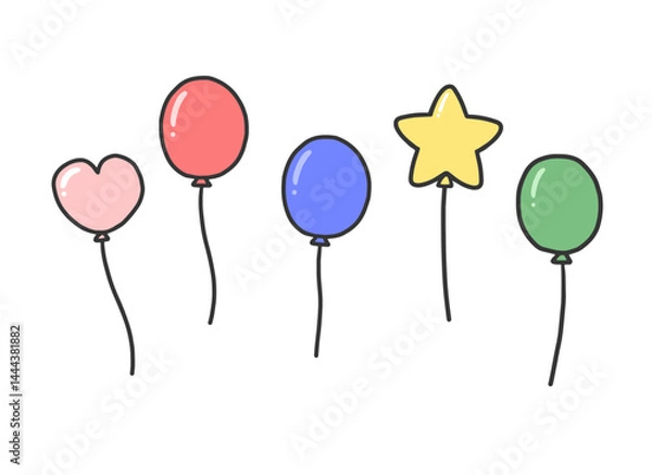 Obraz いろいろな形の風船セット