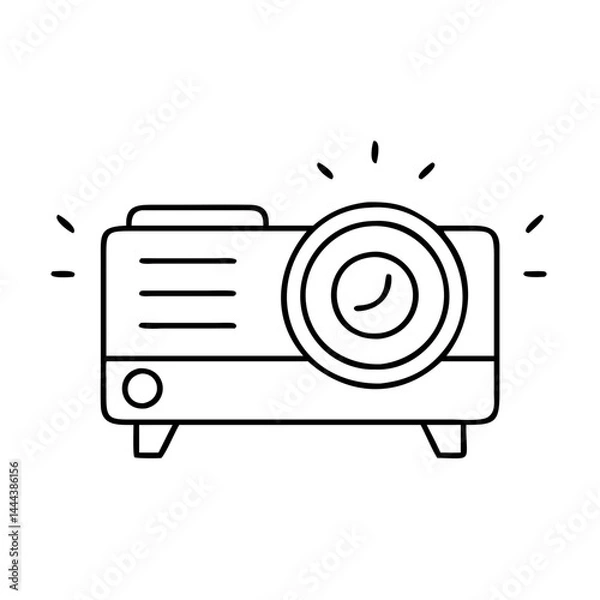 Fototapeta projector icon, projector line art - simple line art of projector, perfect for projector logos and icons