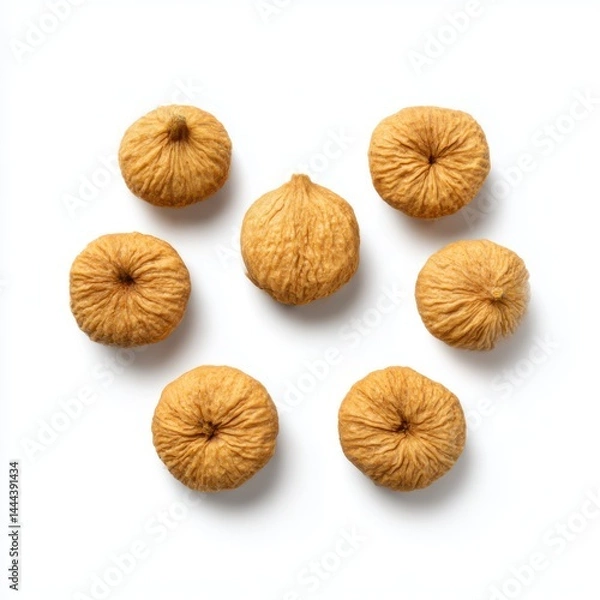 Fototapeta Seven figs arranged on a surface isolated on white background