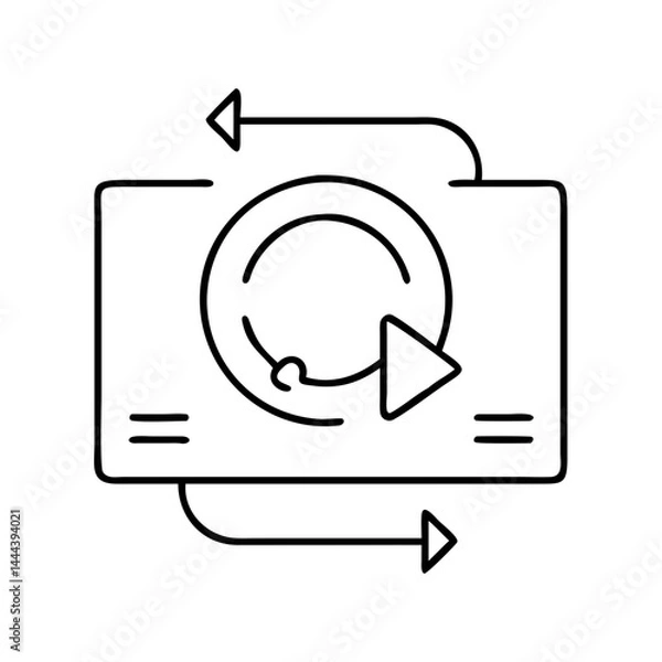 Fototapeta status update icon, status update line art - simple line art of status update, perfect for status update logos and icons