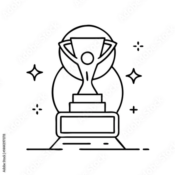 Fototapeta trophy icon, trophy line art - simple line art of trophy, perfect for trophy logos and icons