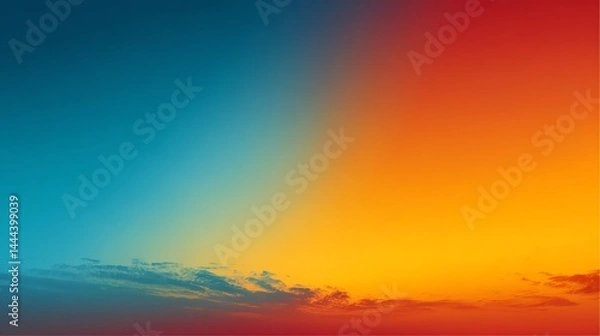 Obraz Vibrant Sky Gradient with Clouds at Sunset Blue and Orange Tone