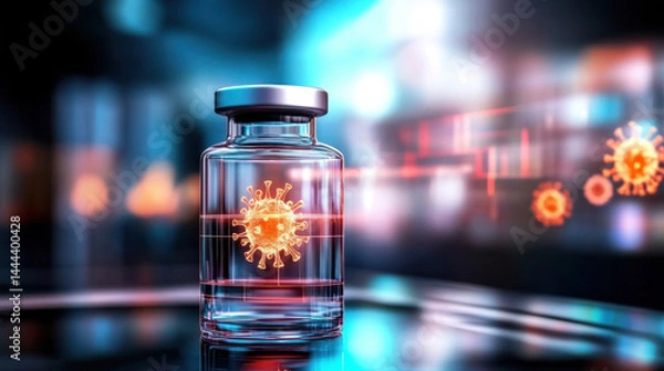 Obraz Covid-19 vaccine development global health digital art laboratory setting close-up view scientific innovation