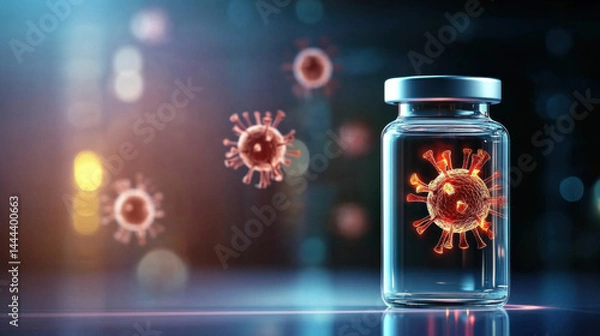 Obraz Vaccine development for covid-19 laboratory research facility scientific innovation high-tech environment macro view health impact