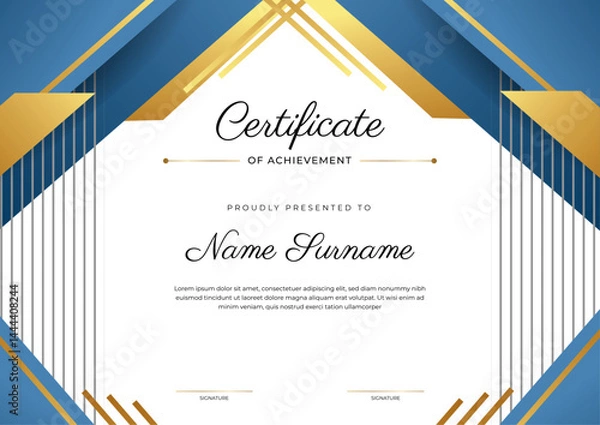 Fototapeta Modern gradient elegant certificate with luxury and modern line pattern design